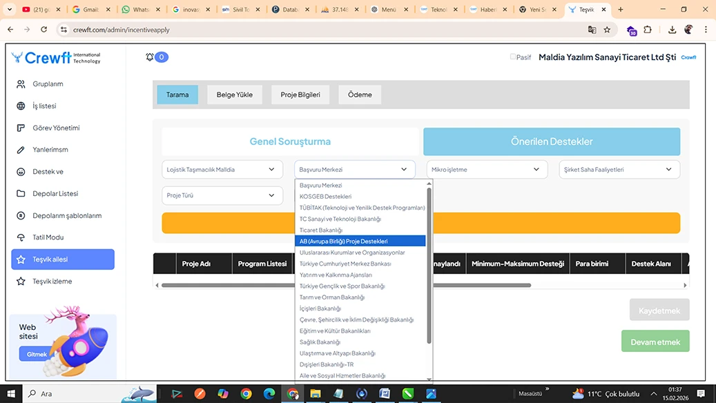Grant and Project Development Modules